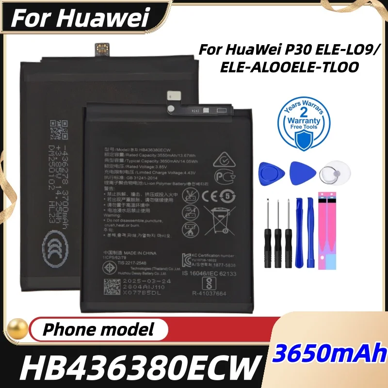 High Quanlity HB436380ECW Battery For HUAWEI P30 ELE-L09 ELE-L29 ELE-AL00 ELE-TL00 Mobile Phone Batteries Battery+Free tools