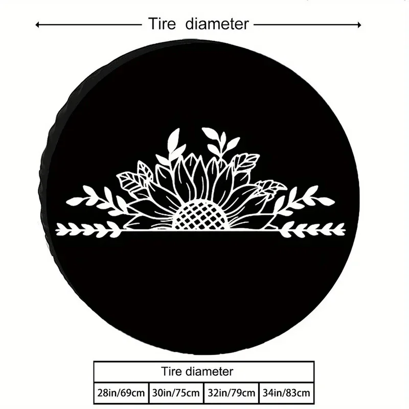 A Black And Minimalist Chrysanthemum Pattern, Made Of Elastic Polyester Fiber With An Easy-To-Install, Snug Fit Available In Var