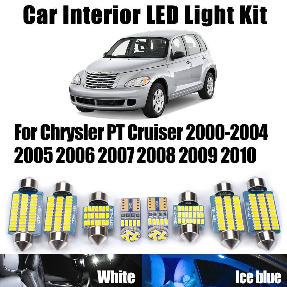 12Pcs LED Interior Map Dome Trunk Light Vanity Mirror Bulb Kit Canbus For Chrysler PT Cruiser 2000- 2009 2010 Car Accessories