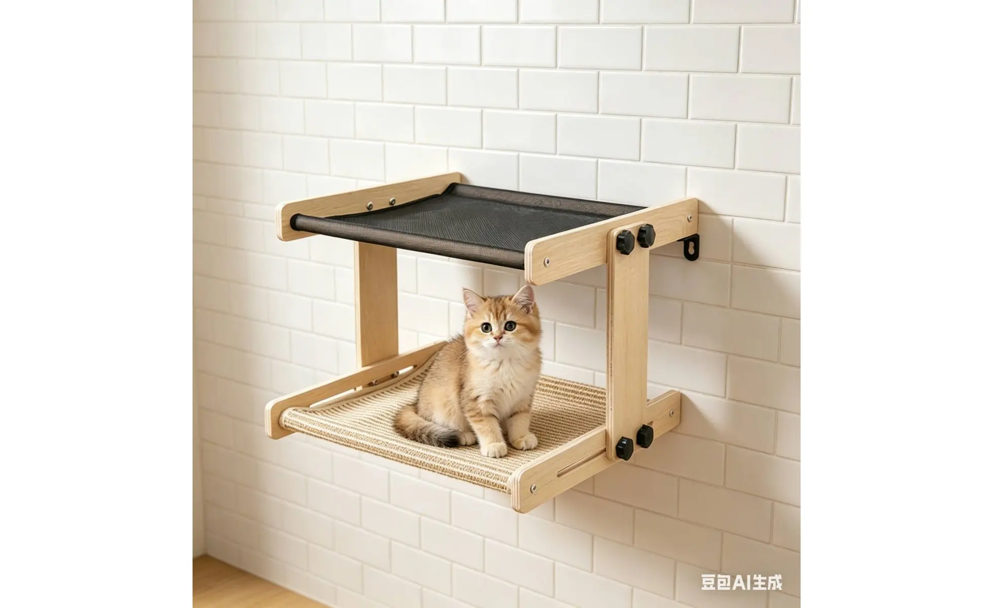Window Mounted Cat Bed Easy-Mount Installation Bunk Cat Window Perch Pet Supplies Easy to Clean Breathable Mesh for Balcony