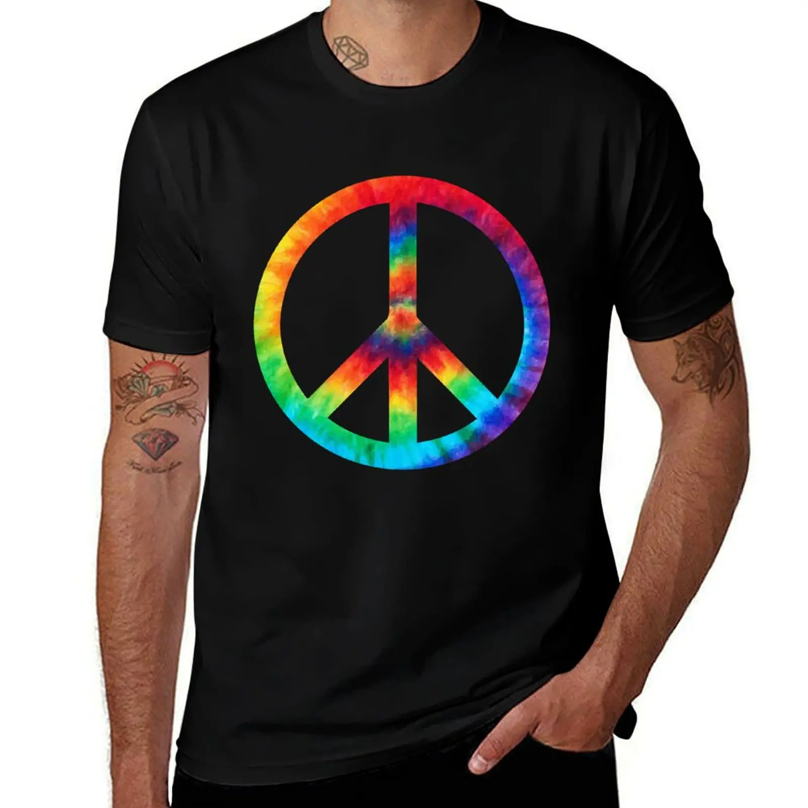 

t shirts t print t funny Tie shirt custom shirts Design Dye designer Tie-Dyed T-Shirt Peace - Sign T-Shirt cotton