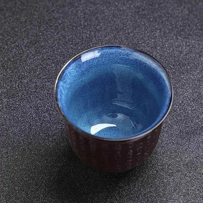 

Large Size Cerc Tea Cup Purple Sand Kiln Single Cup Gongfu Tea Drinking Owner Cup Change Heart Sutra Creative Home Decoration