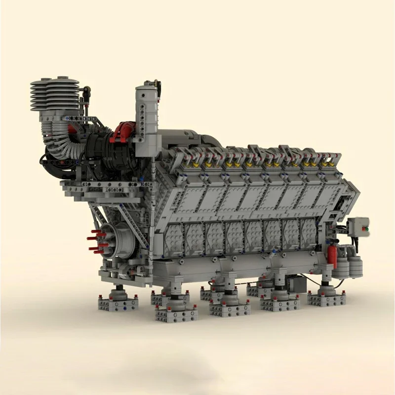 4777 pièces MOC moteur mécanique série V16 moteur Diesel précision machines conception bricolage modèle blocs de construction jouets d'anniversaire cadeau