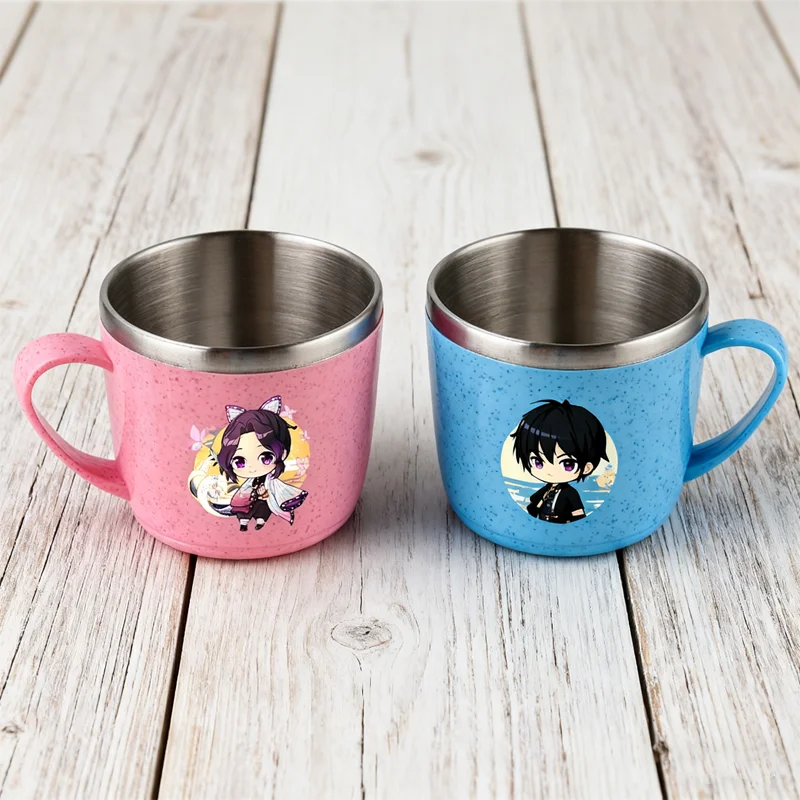 Demons Slayer Mouthwash Cup Convenient Rinse Cups 304 Stainless Steel Drinking Teacup Cartoon Figures Portable Toothbrushing Cup