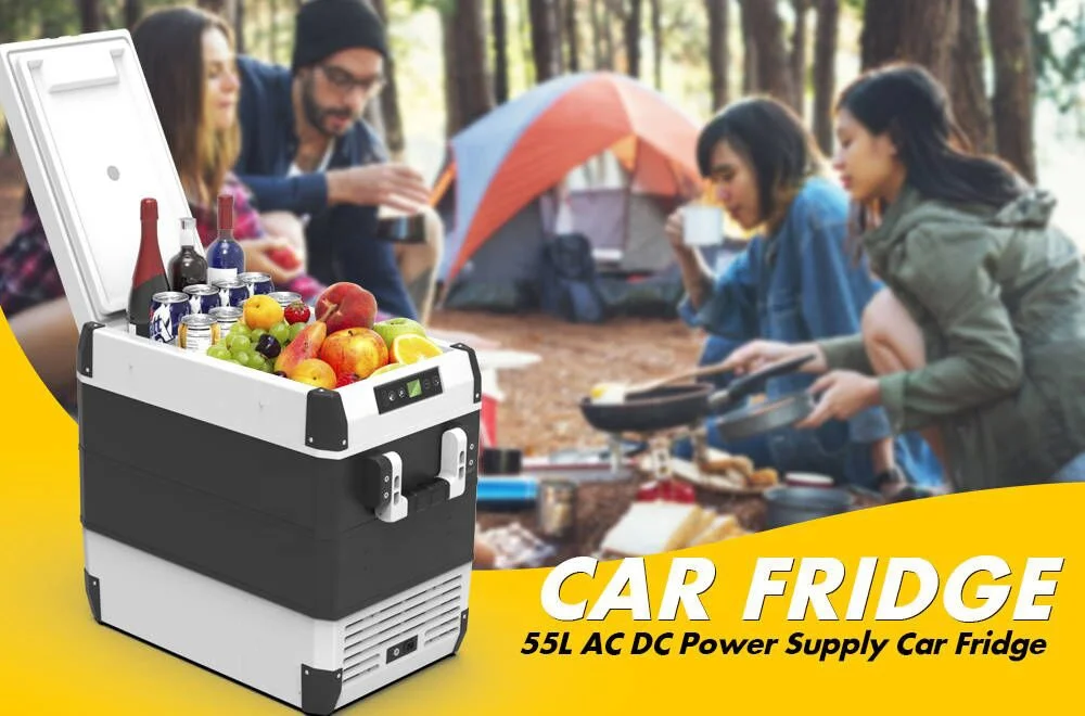 55L 12V Compressor Solar Refrigerator Freezer Minus 55 Degree Portable Fridge Freezer Camping Freezer Fridge Box