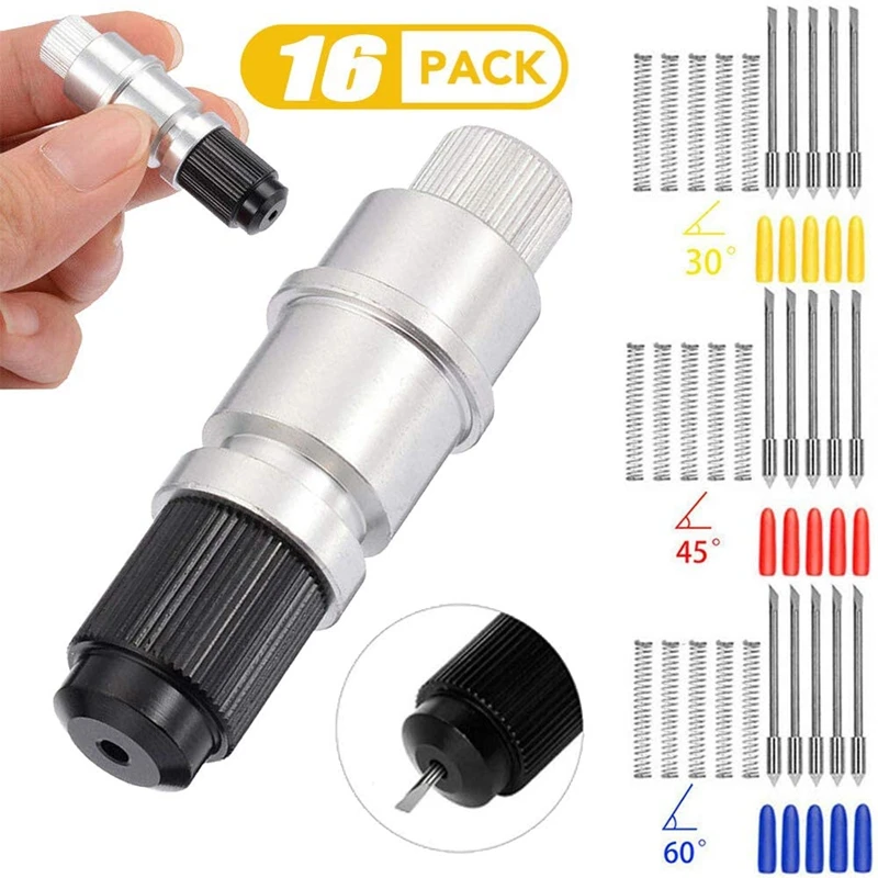 Imagem -04 - Graus Lâmina Vinil Cortador Plotter Lâminas de Corte para Cb09 Cb09u Graphtec com Blade Holder Base 30 Pcs 30 45 60