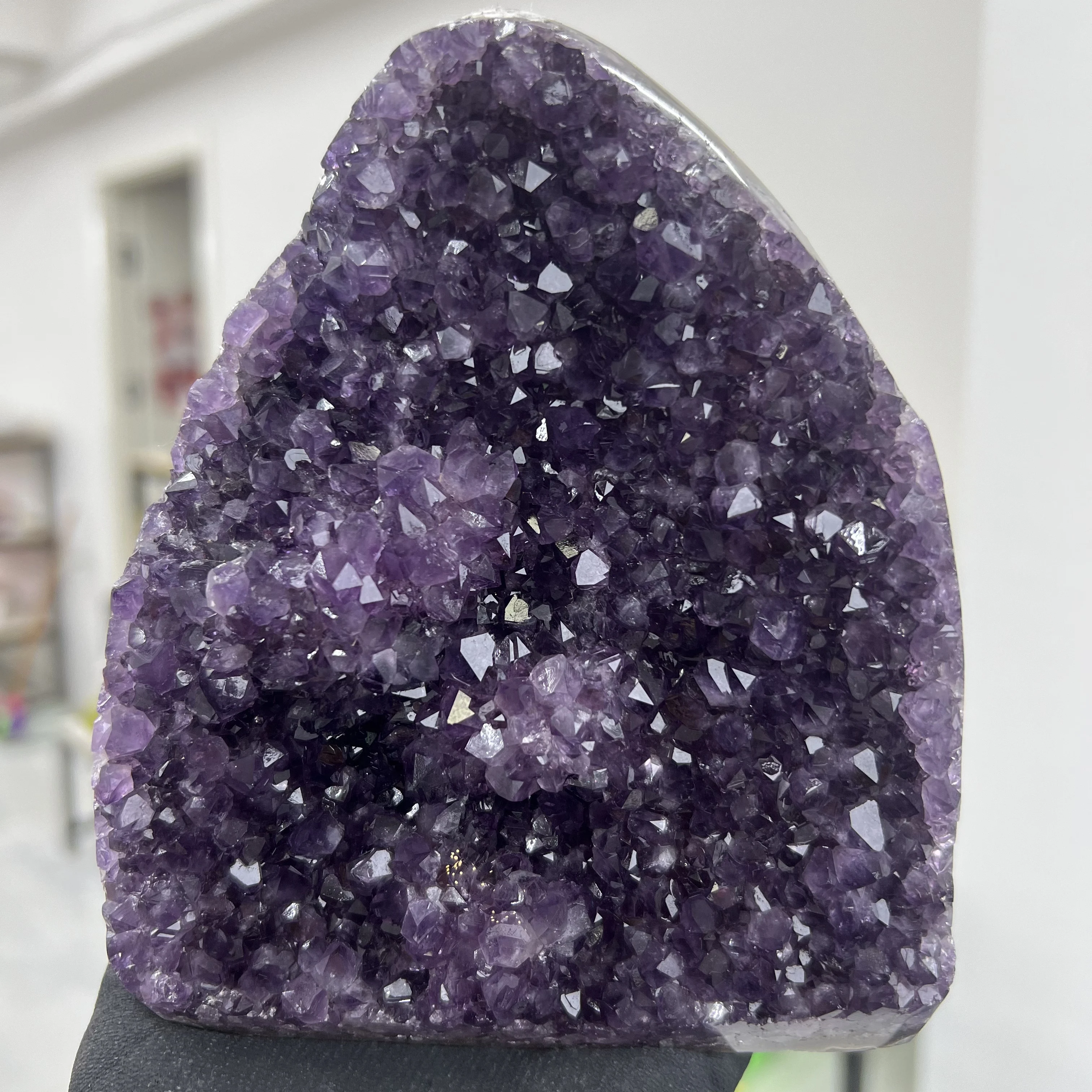 2004g 15.5cm  Natural Uruguay Dream Amethyst Quartz Crystal Cluster stand
