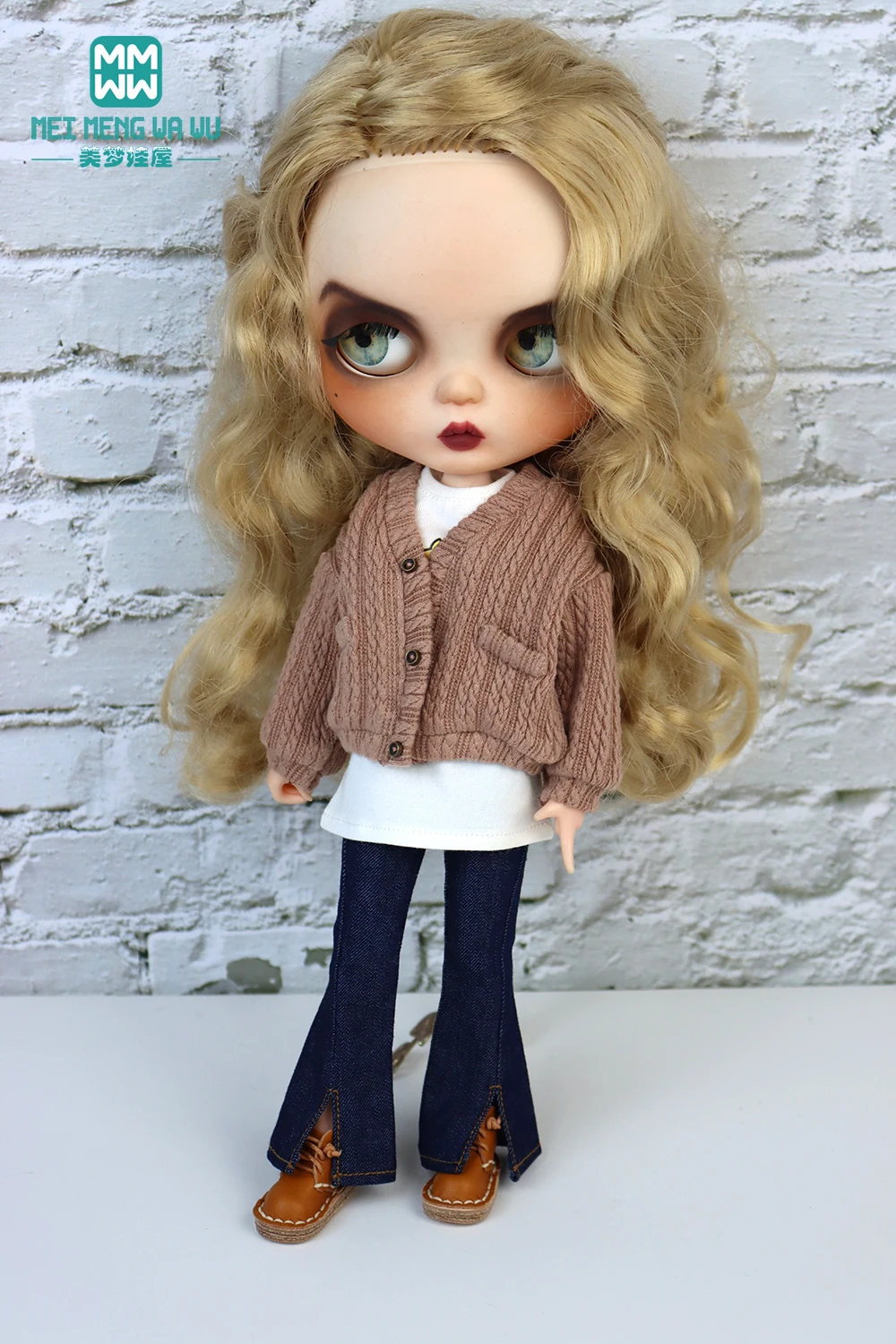 Blyth Clothes Fashion Sweater Jacket Denim Flared Pants Azone OB22 OB24 Girl Toy Gift