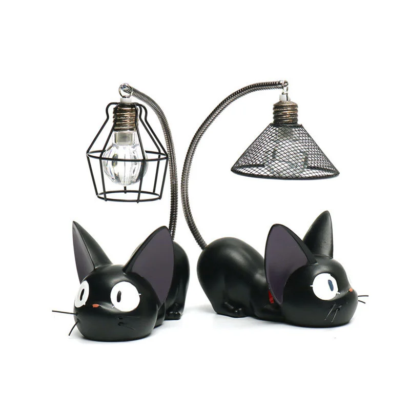 Luz da noite led criativo resina gato animal luz da noite ornamentos decoração para casa pequeno gato noite lâmpada para crianças presente