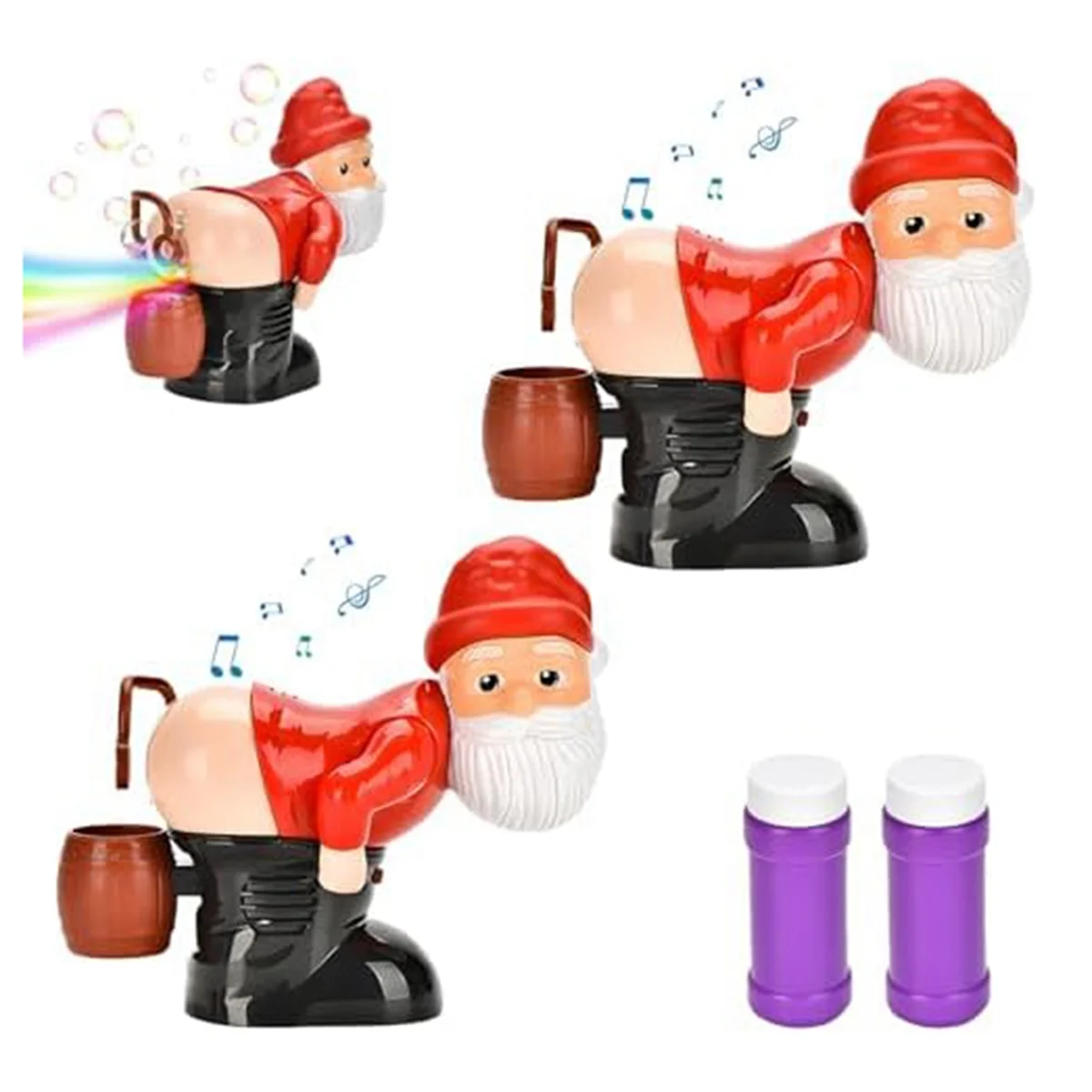 Zabawna maszyna do dmuchania baniek mikołajów z migającymi światłami i muzyką, świąteczna dmuchawa do baniek mydlanych do aktywności na świeżym powietrzu i w pomieszczeniach 1 zestaw