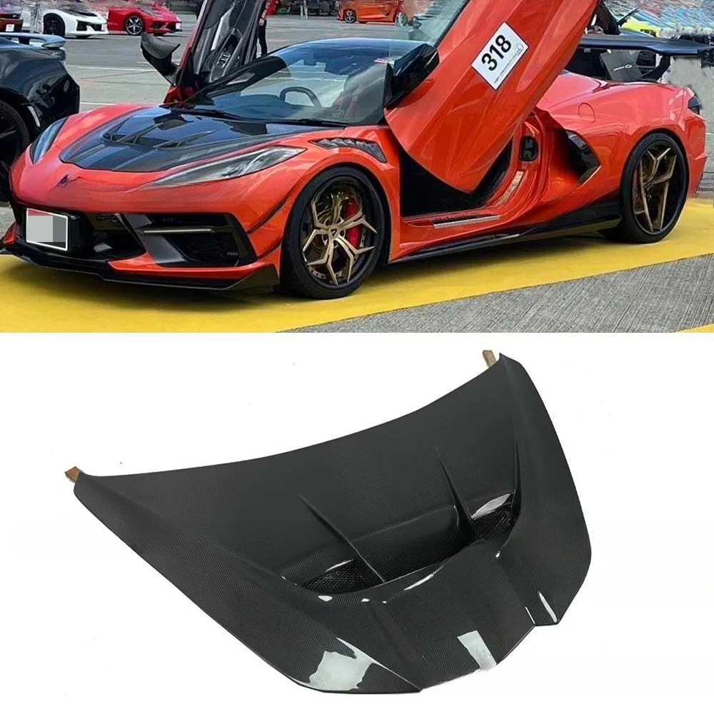 Wholesale Carbon Fiber Engine Hood ZR1 Style for Corvette C8  Fit for C8 Z06 Front Bonnet