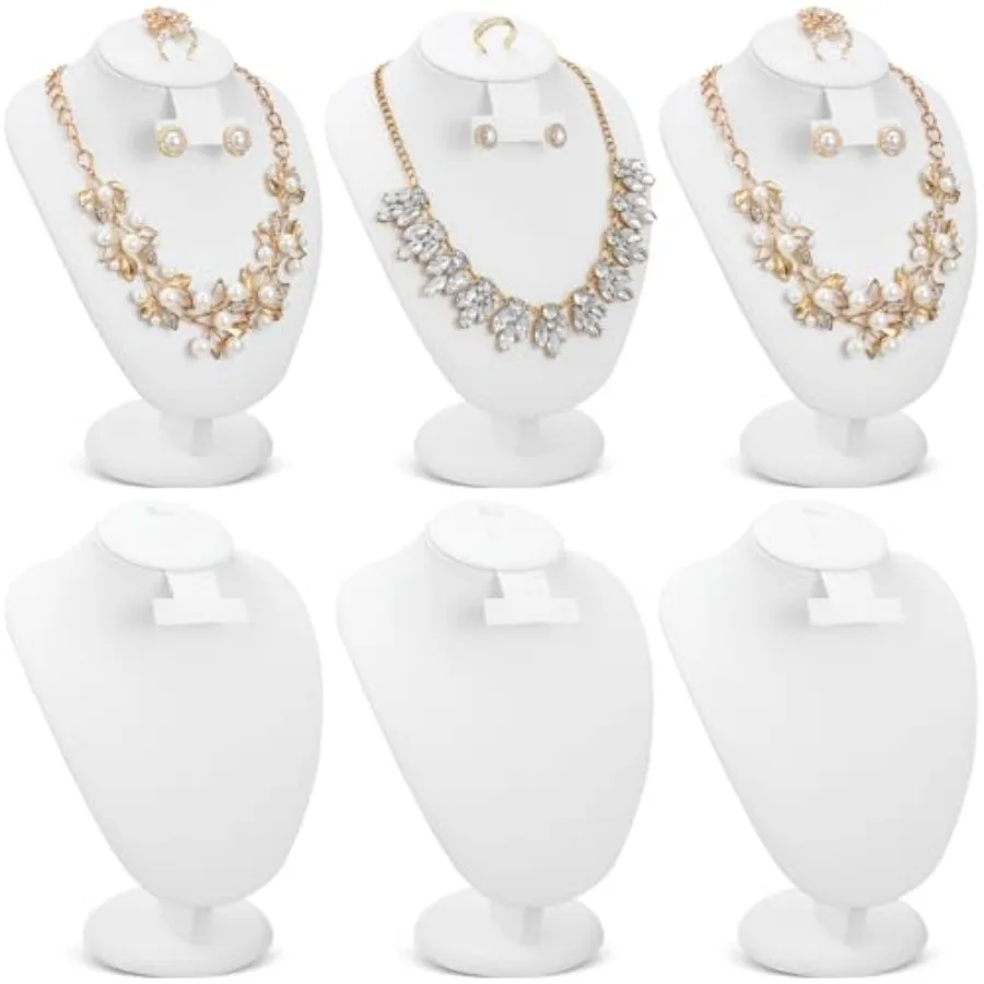 

6-шт подставка для ожерелья, бюст, ювелирные изделия, манекен, дисплей для продавцов с держателем для сережек, кольцо для продажи, магазина, шоу, торговля