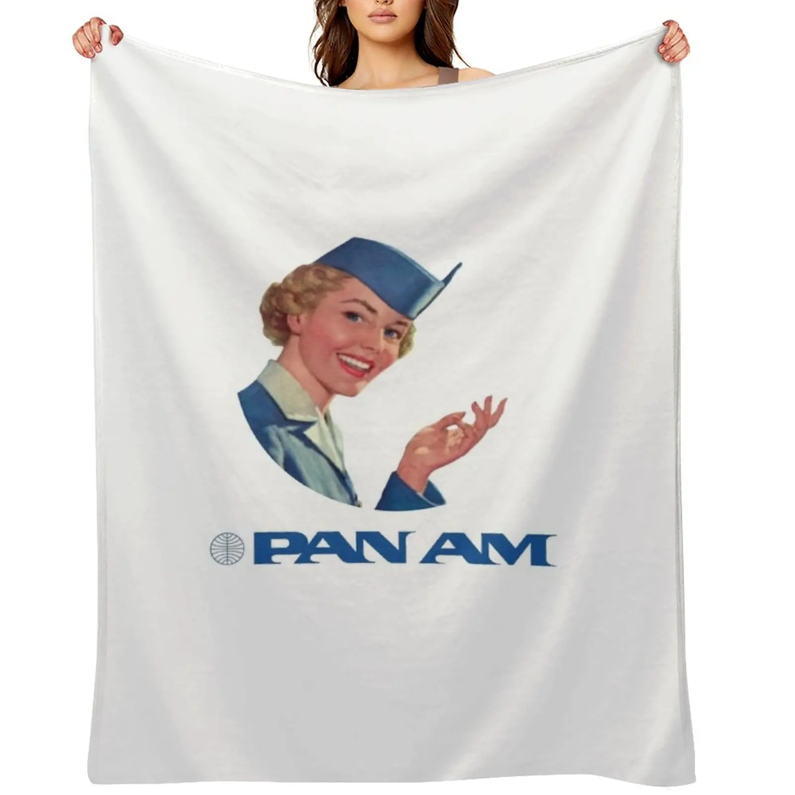

PAN AM AIRLINES - VINTAGE - VINTAGE STYLE - LOGO PAN AM Throw Blanket Bed covers Giant Sofa Blankets