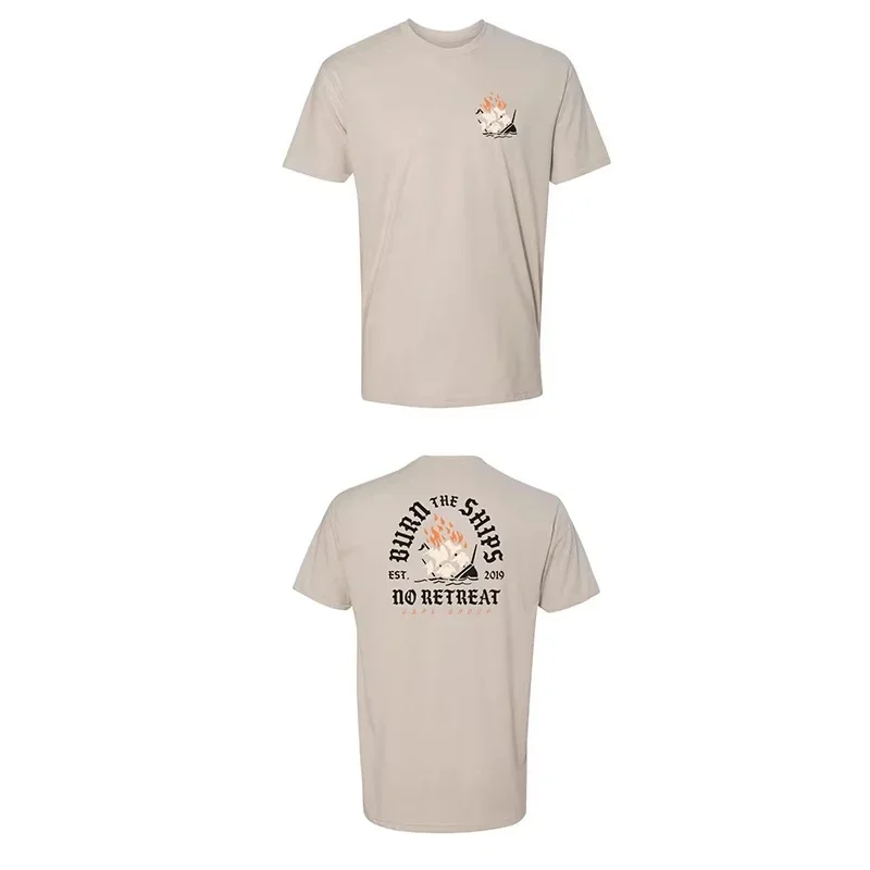 Burn The Ships No Retreat Taktisches Militärtraining Grafik-T-Shirt Baumwolle Herren Damen T-Shirt Sommer Streetwear – Detail 5