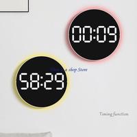 D0AD Large LED Screen Digital Wall Clock With Remote Control 2 Alarms 10Inch Round