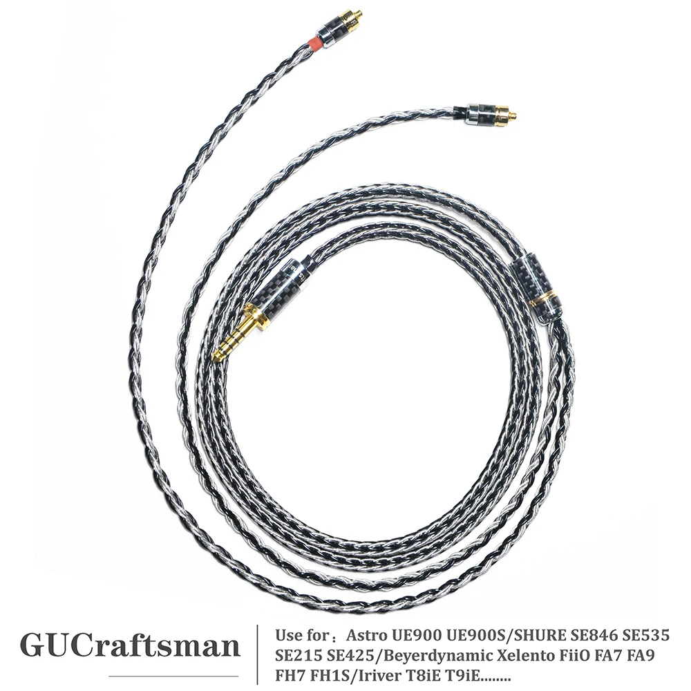 

GUCraftsman 16 Strands 7N Single Crystal Copper/Silver Mixed MMCX for SHURE SE846 Xelento Remote T8iE T9iE DK3001Pro UE900S IT01