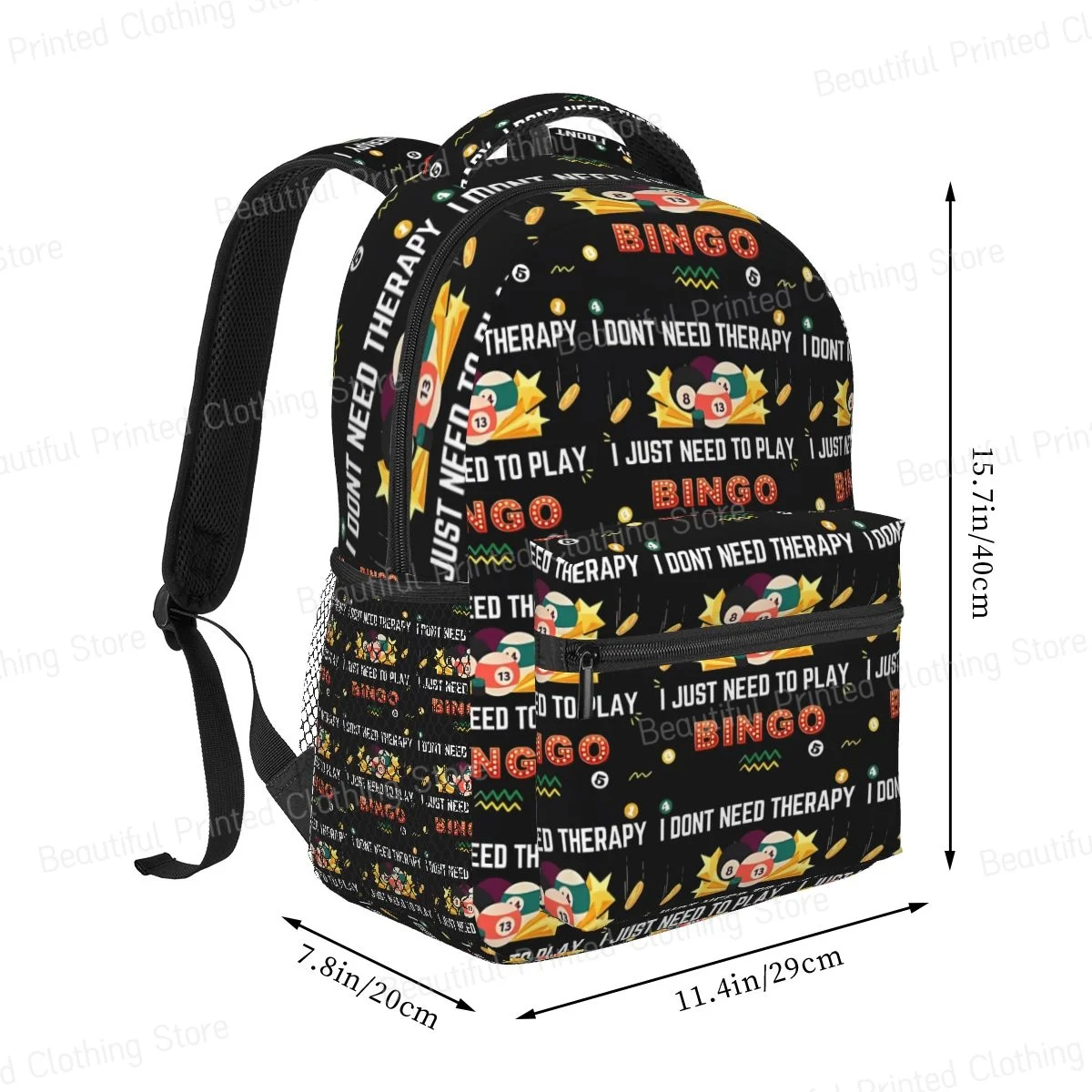 Versatile Backpack Boys Girls Bookbag I Just Need To Play Bingo Teenage school bag Daily portable bag