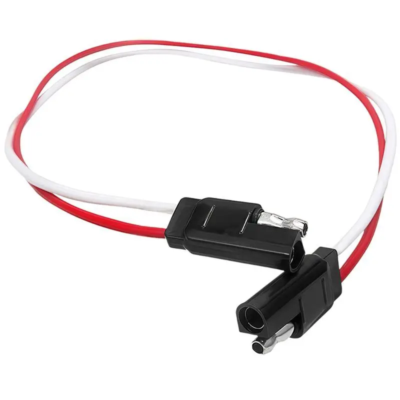A21F-6/12 V 12 In Flat Extension 2 Pole Trailer Connector Plug Harness 47965 For US Plug Models