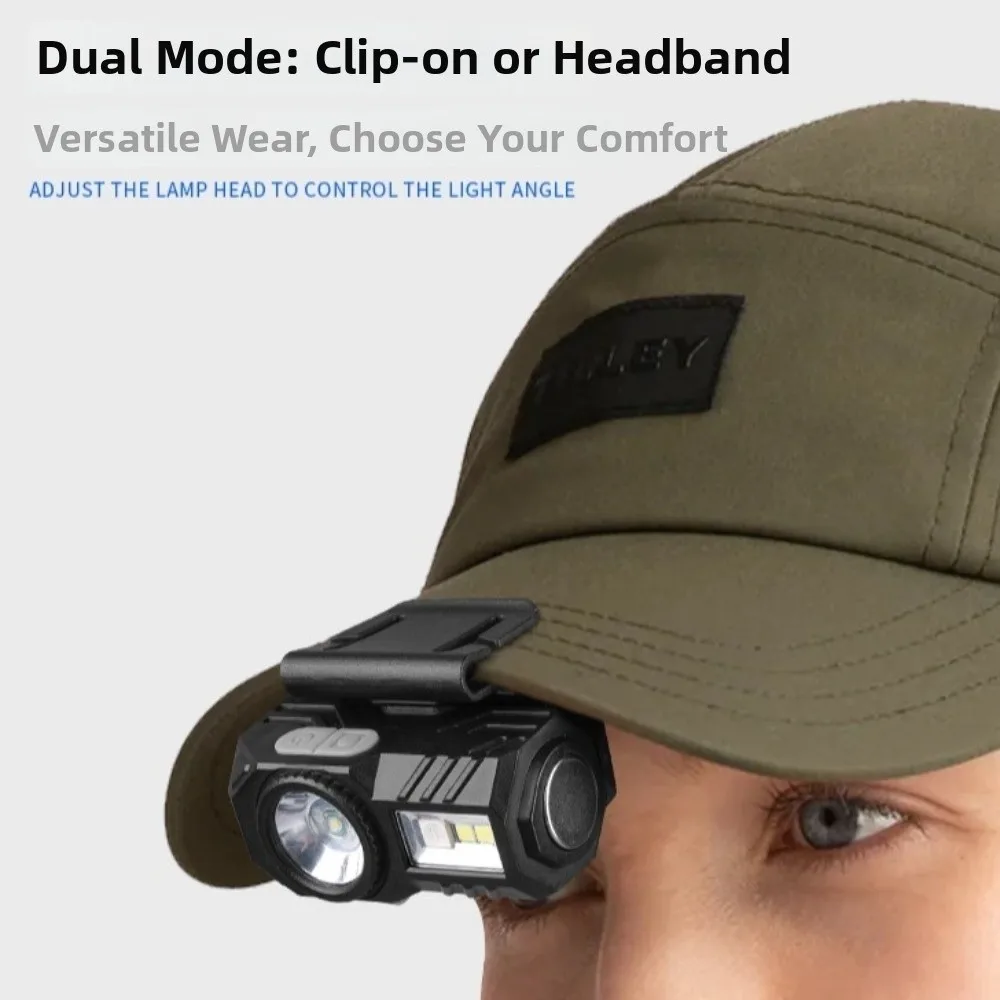 USB Rechargeable Super Bright LED Headlamp Multiple Lighting Modes Multifunctional Mini Sensor Headlamp Safety Ultra Light