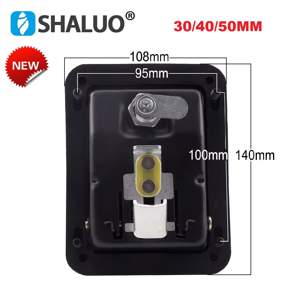 Black Silent Box Diesel Generator Set Door Panel Lock With Key For Equipment Electric Genset Parts 30MM 400MM 50MM sizes