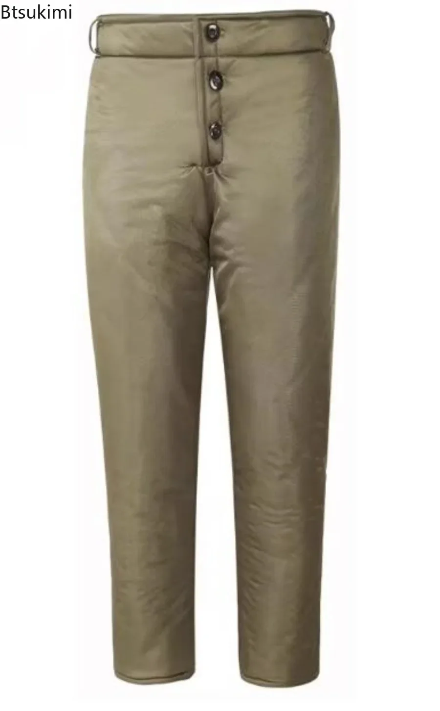 New Winter Warm Thicken Cotton-padded Pants Men's High Waist Casual Cold-proof Trouser Men Outdoor Snow Wear Basic Thermal Pants