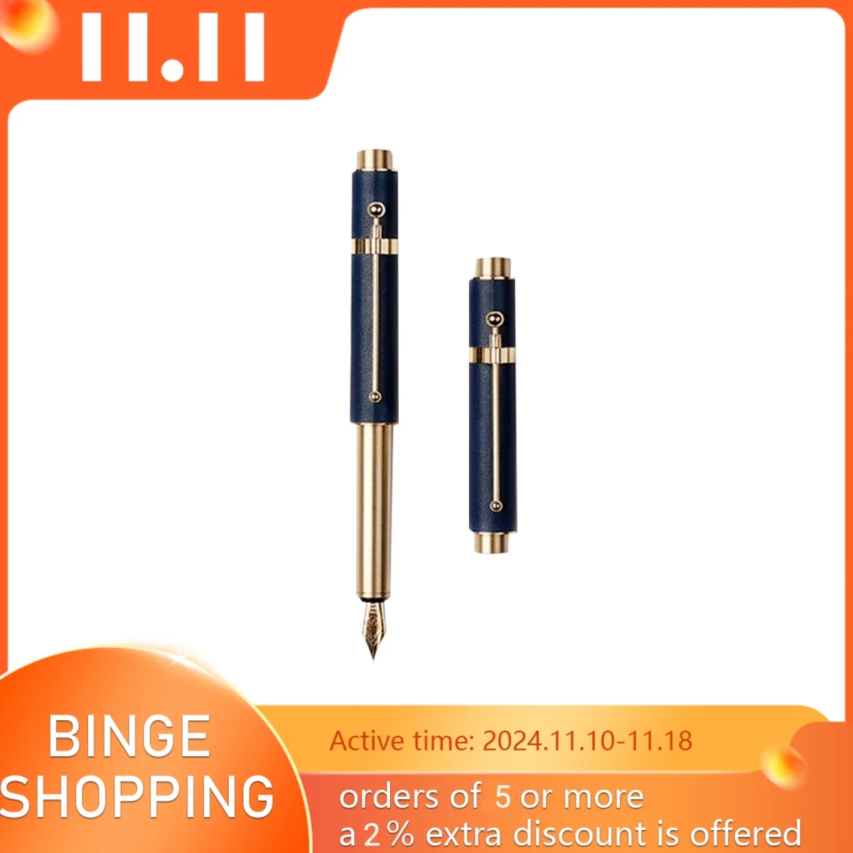 

EY-PRODUCTS Cowhide brass portable Fountain pen delicate gift pen for business office stainless EF F nib school writing supplies