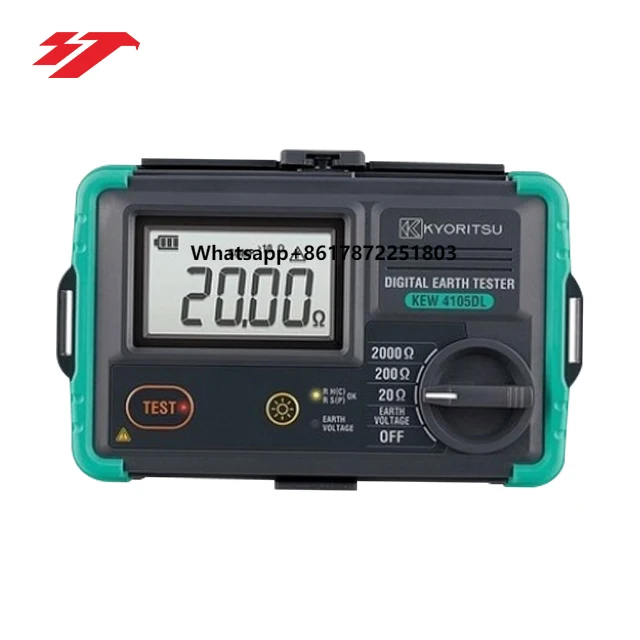 

Kyoritsu KEW 4105DL-H Durable Earth Tester LCD Display 3-Pole and 2-Pole Earth Resistance Measurement Tester