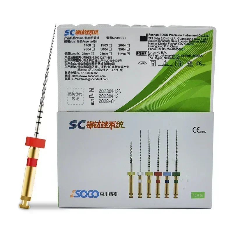 SOCO 6Pcs/Box Heat-Treated Nickel Titanium Root Canal Instruments Superior Rotary Files for Endodontics Enhanced Durability