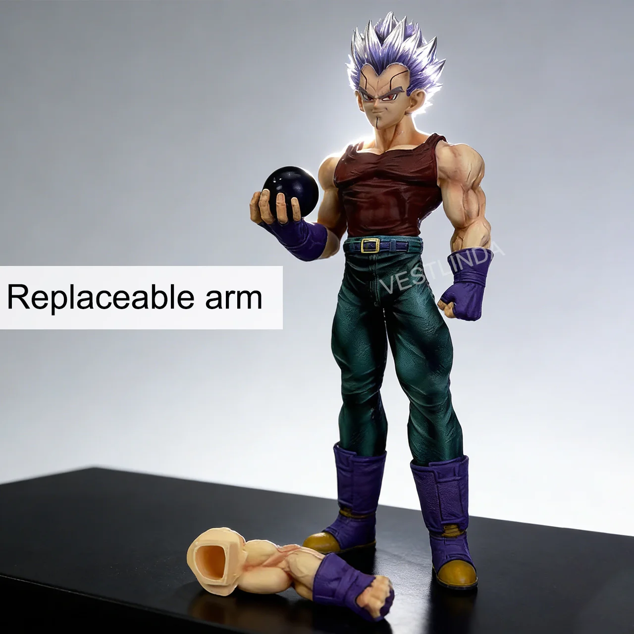 Modèle Super Saiyan Vegeta en PVC, robot humanoïde articulé, bras remplaçables, collection Anime Dragon Ball, décoration de bureau, jouets