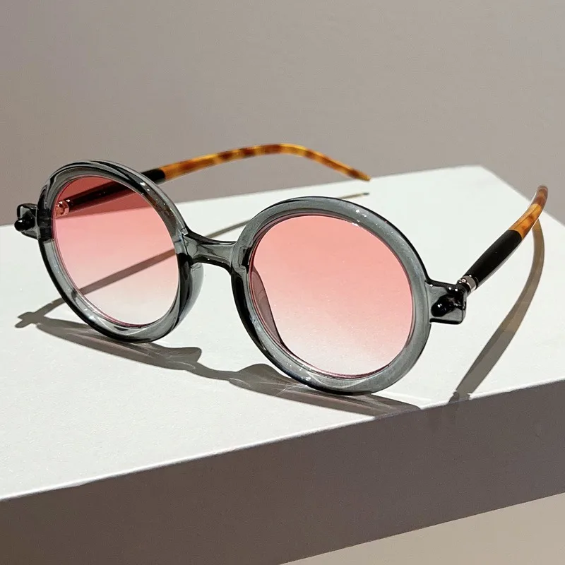 

Round Frame Sunglasses Street Wear Shades Eyewear Women's Punk Sunglasses Men's Hip Hop Shades Fashion Retro Flat Glasses