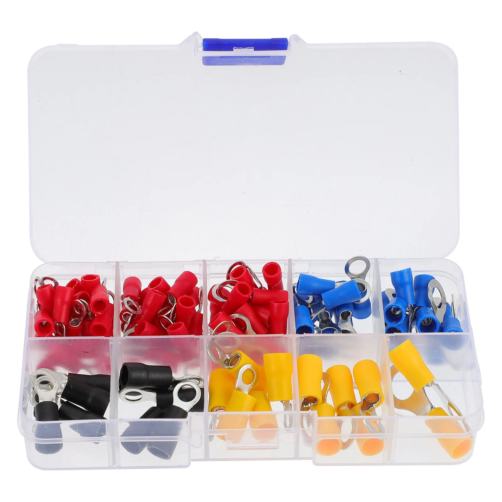 102Pcs Insulation Terminal Kit Precision Crimp Connectors Ring Fork Hook Quick Disconnects for Auto Marine Electrical Projects