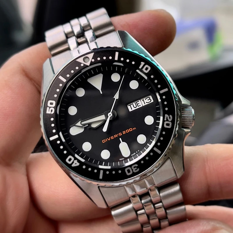 33.7mm*27.3mm Watch Ceramic Bezel Insert Watch Parts Fit SKX013 SKX015 Men\'s Mechanical Diving Watch Repair Parts Gift