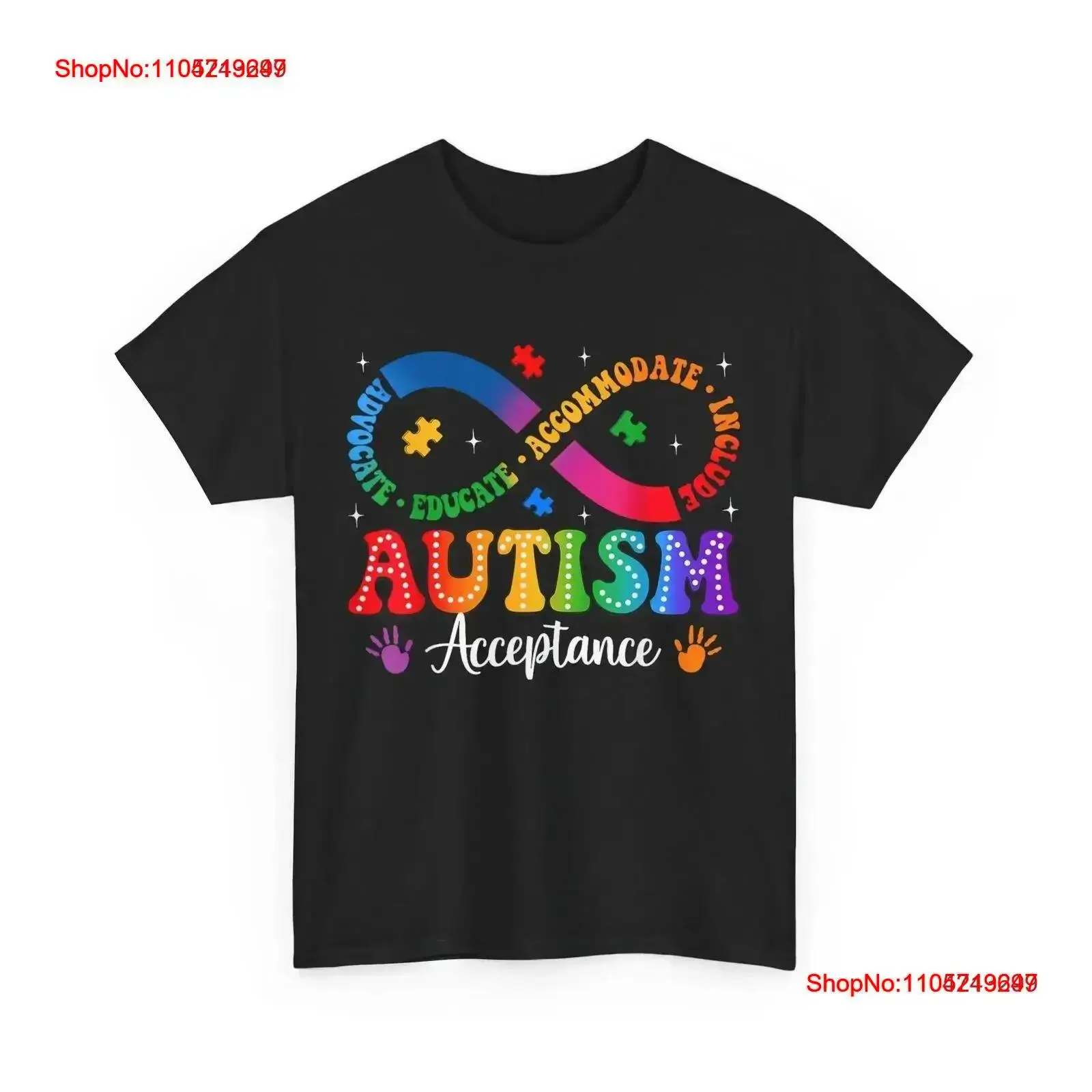 Autism Awareness T shirt Acceptance Hands Puzzle Pieces Cute vintage Washed homme Slightly Stretched Breathable Comfortable