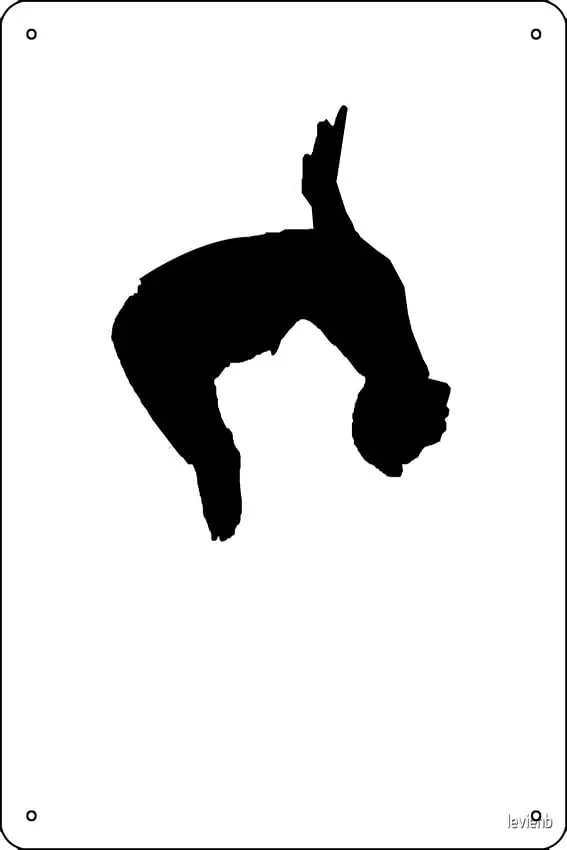 Постер Oedrtqi parkour backflip, забавный металлический жестяной знак для дома, кухни, бара, комнаты, гаража, декор 8 дюймов x 12 дюймов