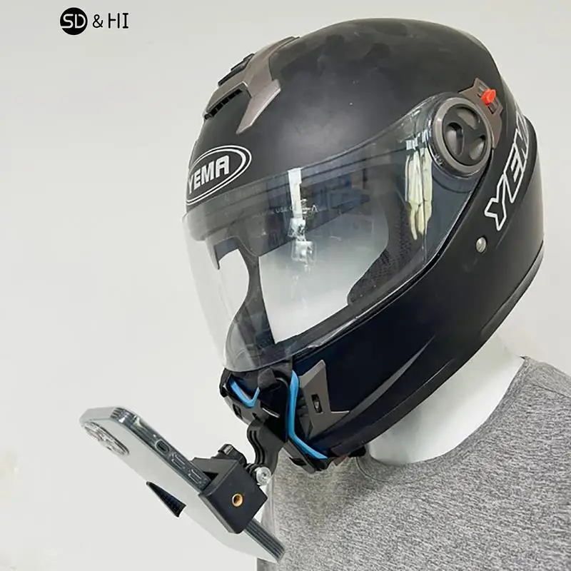 Motorcycle Helmet Chin Strap Mount Holder With Phone Clip Compatible For Hero 5/6/7 Action Sport Camera Full Face Holder