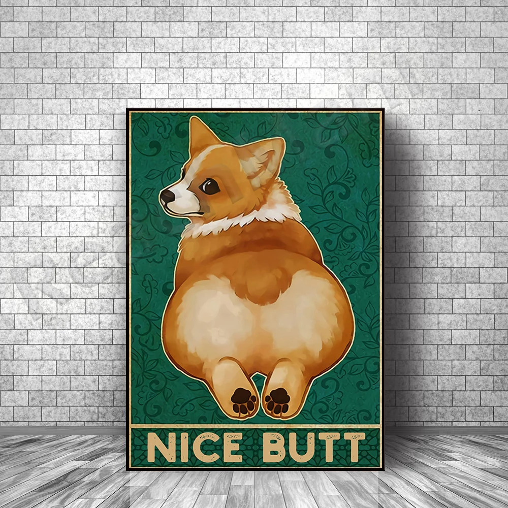 Pretty ass funny corgi bathroom poster, gift for new house, fun bathroom decor, corgi lovers, gift for dog mom dog dad