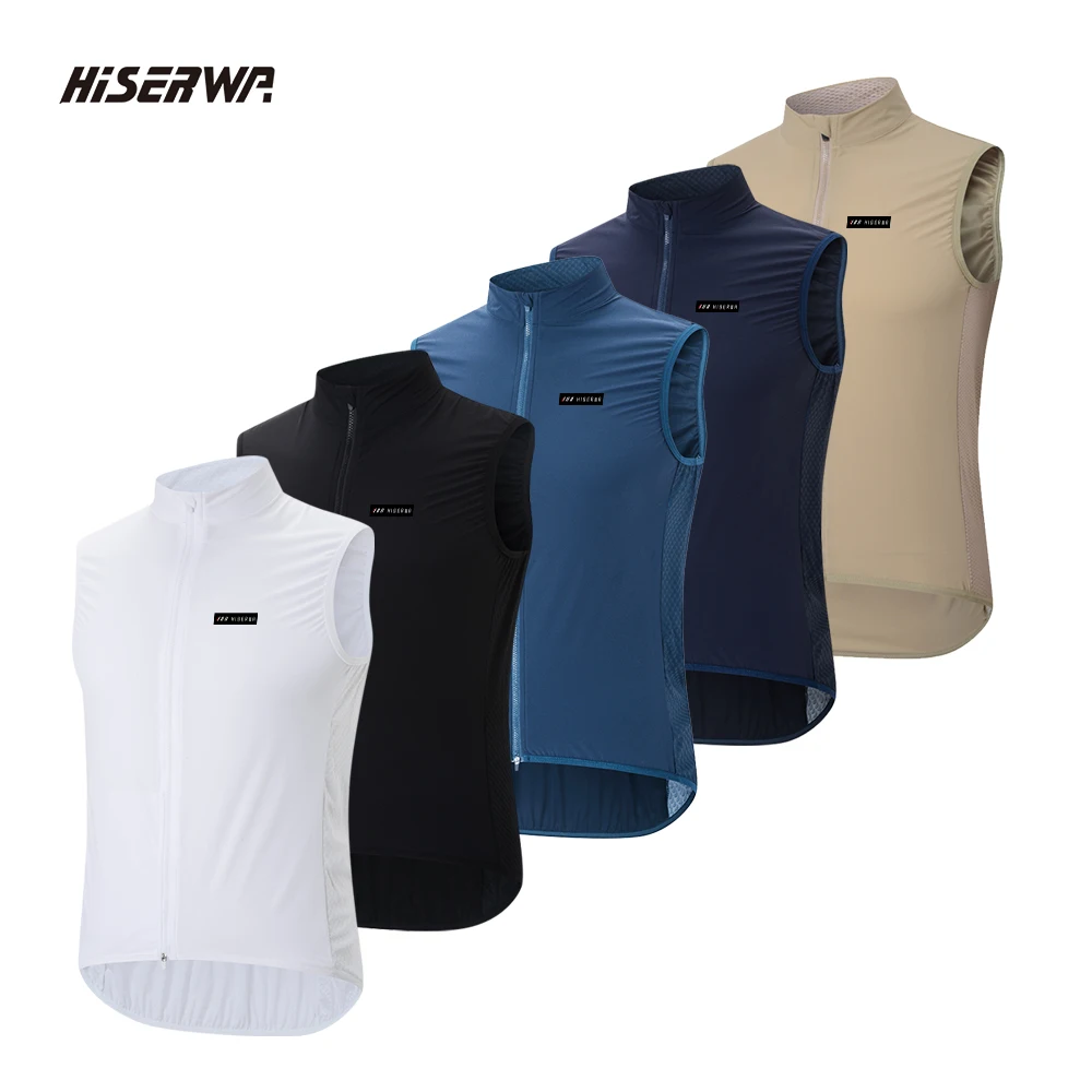 

HISERWA Men Cycling Vest Quick Dry Windproof Waterproof Cycling Vest Lightweight MTB Rode Cycling Jersey Chaleco Ciclismo Hombre