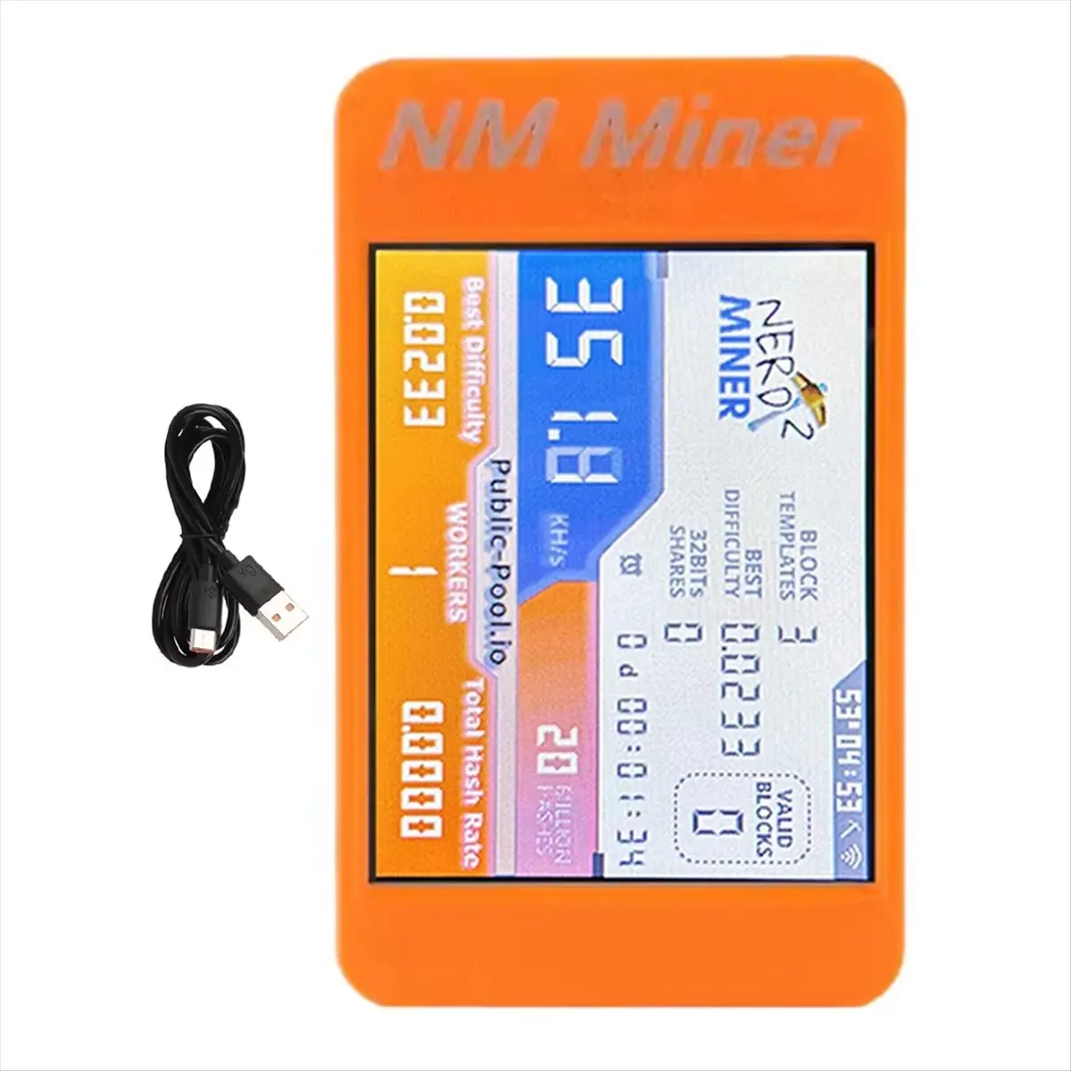 ★♠♥Y2175A Hot Sale-New Upgrade V2 350KH Hashrate, Smart Display Crypto Solo Lottery -2432S028R 2.8 Inch
