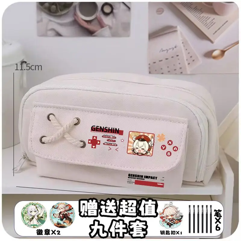 papelería divertid Genshin Impact pencil pouch xiao/Venti/Tartaglia/Diona/Hu Tao/ japanese stationery cute pencil case for girls