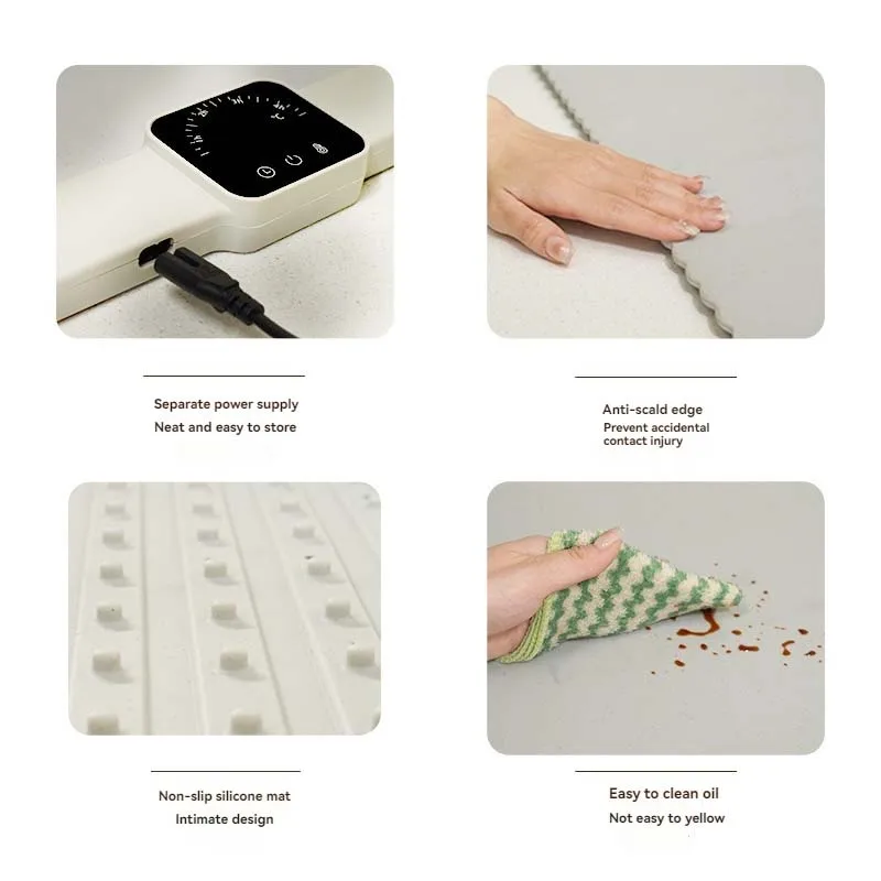 The new product can be rolled up silicone food heating mat home food warm cutting board flexible folding convenient table mat