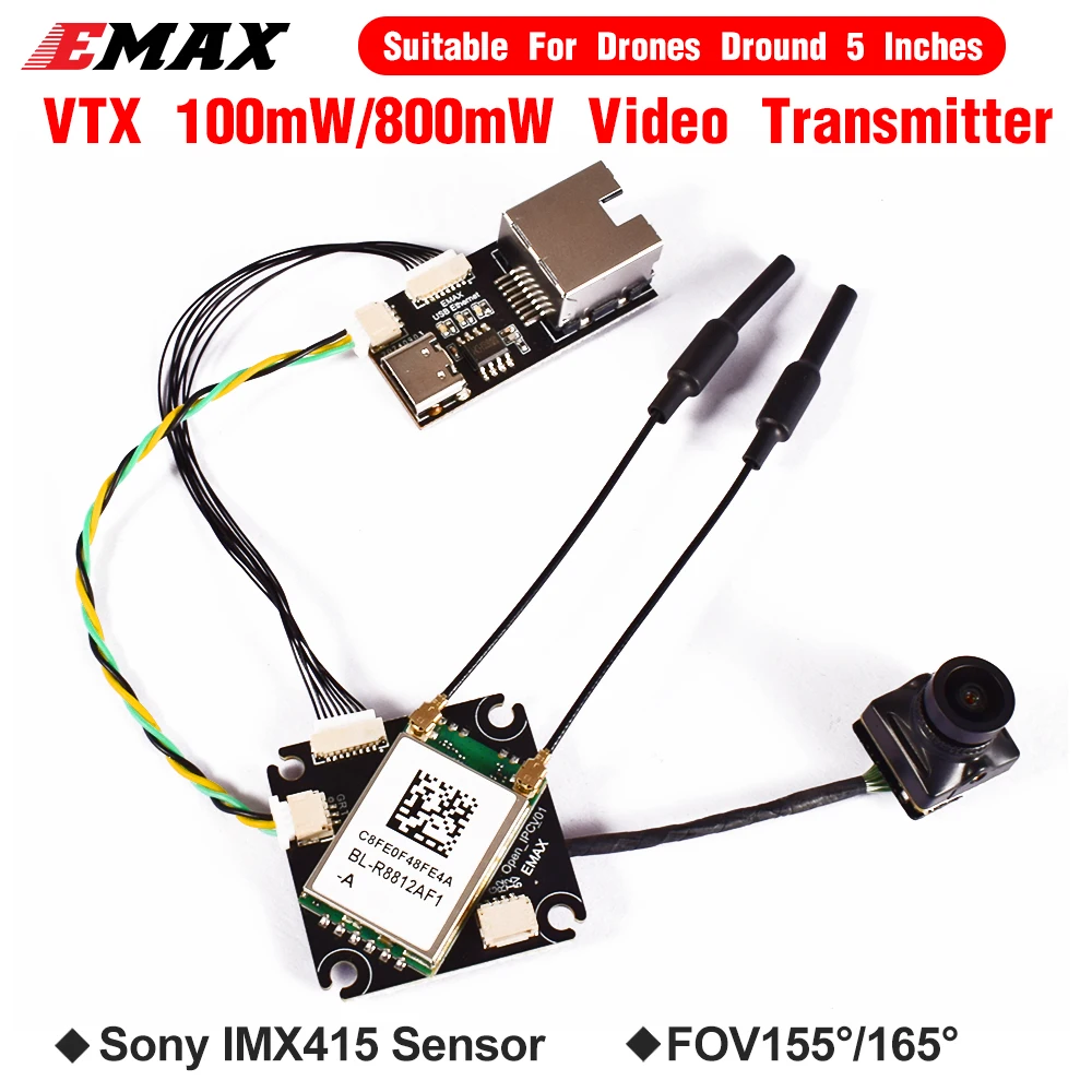 ​EMAX VTX Video Transmitter 100mW 800mW Wyvern Link Alpha OpenIPC High-definition With Sony IMX415 Sensor Camera For 5inch Drone