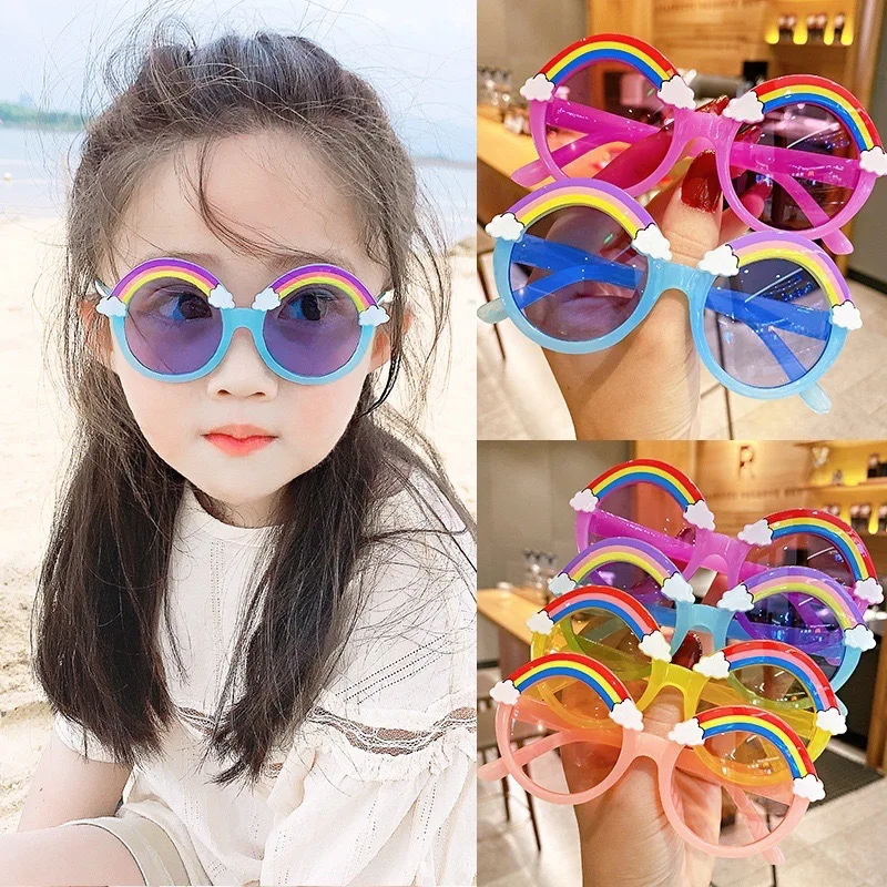 Children's Sunglasses Fashionable Rainbow Style Decorative Glasses Trendy Cartoon UV Resistant Children Sunshade Sun Glasses