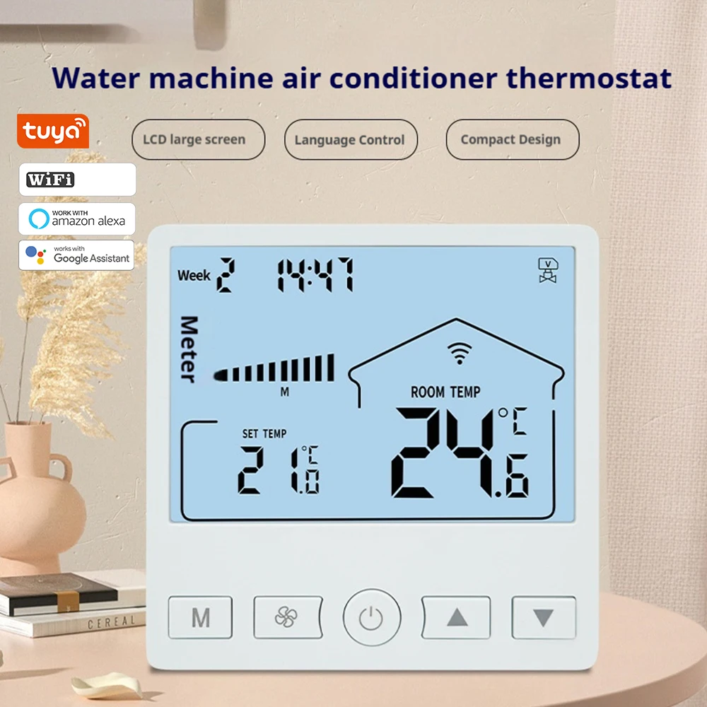 

Tuya Smart WiFi Thermostat 3A for Fan Coil Unit Water Air Conditioner Temperature Controller HVAC Smart Life