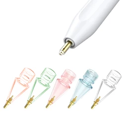 5 Pack Clear Pencil Tips for Apple Pencil 2nd Generation and 1st Generation Fine Point Metal Tip, Wear-Resistant & Precise Cont