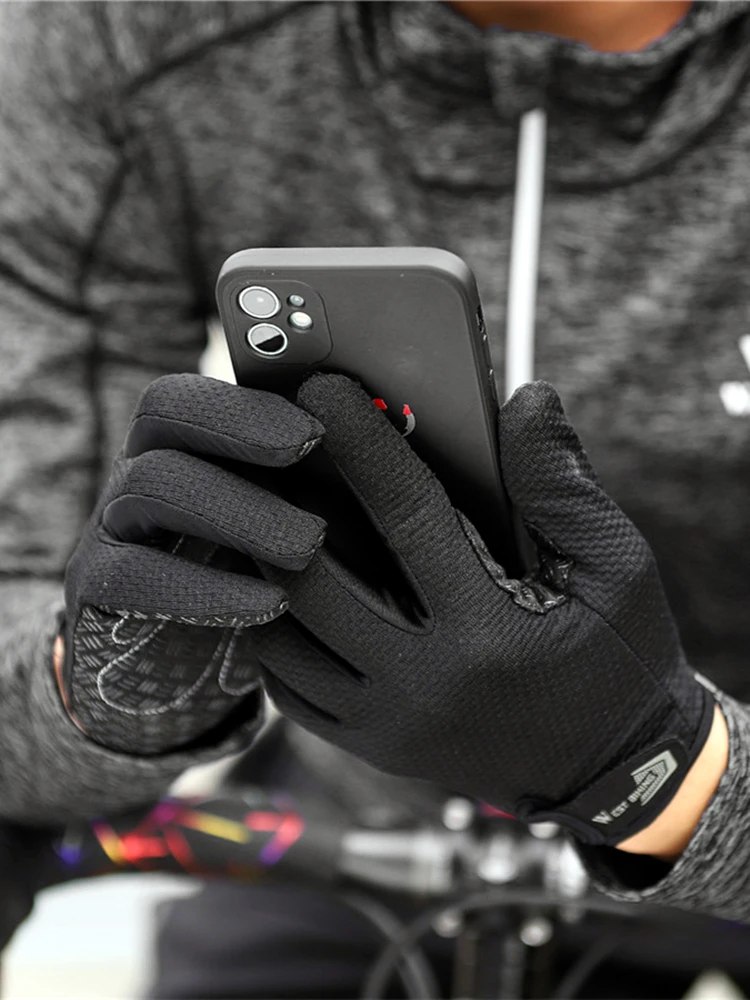 AliExpress West Biking WEST BIKING Summer Cycling Gloves  MTB Full Finger Bike Gloves Touch Screen Non-Slip Silicone Palm