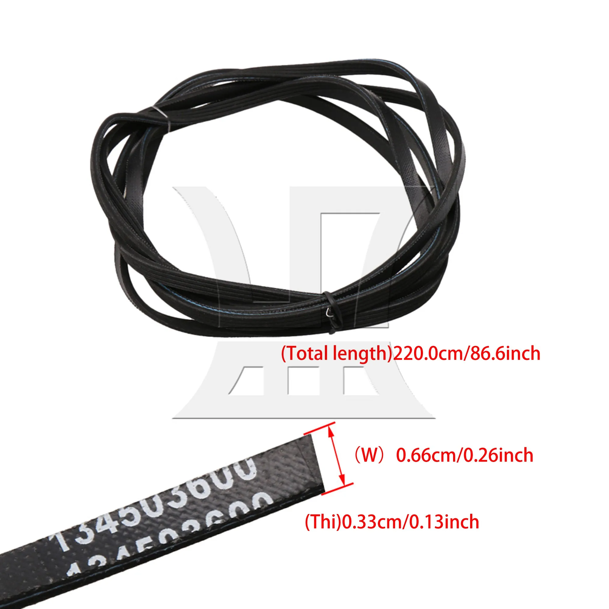 2 Pcs Hard Rubber Dryer Transmission Belt Repairing Parts 220cm Length
