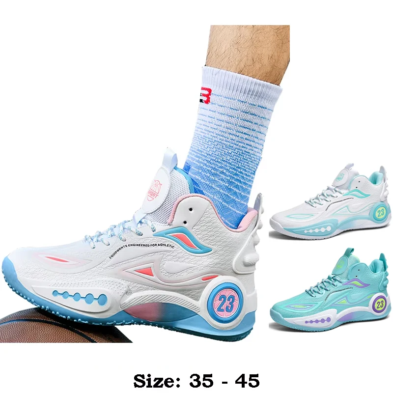 

Высококачественная повседневная спортивная обувь для мужчин, новинка 2025 года, размер 35, 44, 45, удобные уличные баскетбольные кроссовки для бега, белые, зеленые