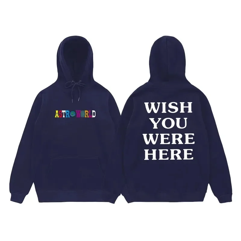 Hip Hop Hoodie Men Women ASTROWORLD Hoodies Sweatshirts Cactus Jack WISH YOU WERE HERE Letter Print Hooded Hoody Man Streetwear