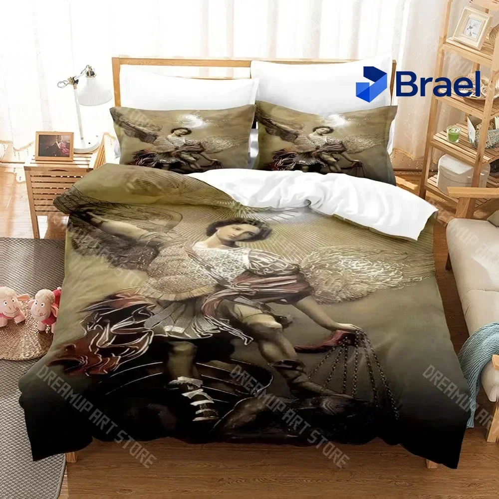 Exquisite 3D Print St.Michael Bedding Set Single Twin Full Queen King Size Bed Set Aldult Kid Bedroom Duvetcover Sets