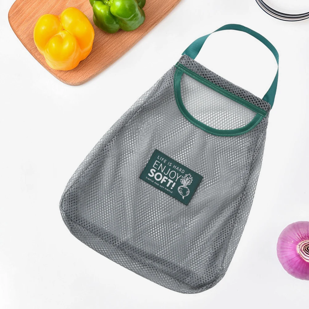Fruit Vegetable Storage Bag Reusable Shopping Handbag Washable Eco Friendly Hollow Net Portable for Garlic Potatoes Onion view 2